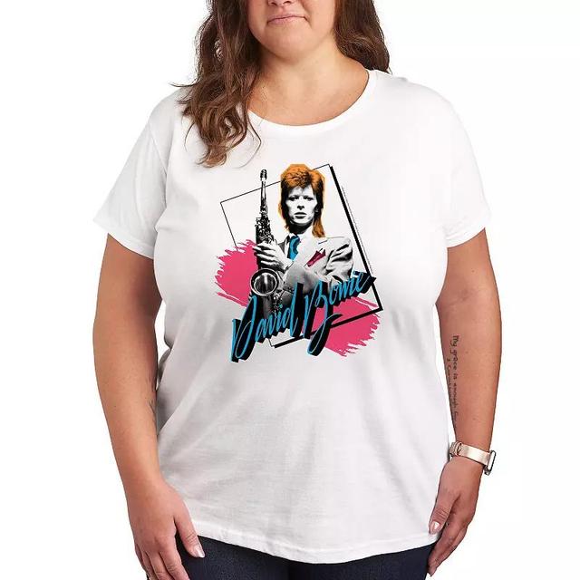 Plus Bowie Sax Color Blocking Graphic Tee, Womens Product Image