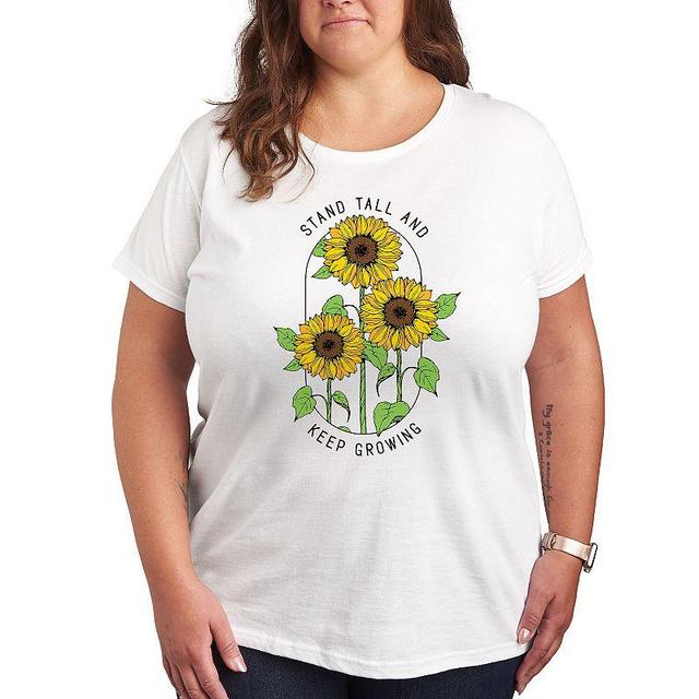 Plus Sunflower Quote Graphic Tee, Womens Product Image