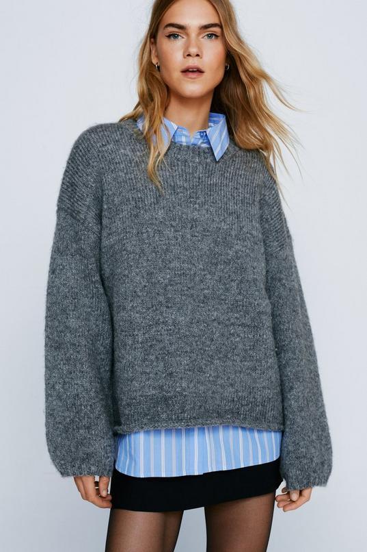 Oversized Crew Neck Sweater   Product Image