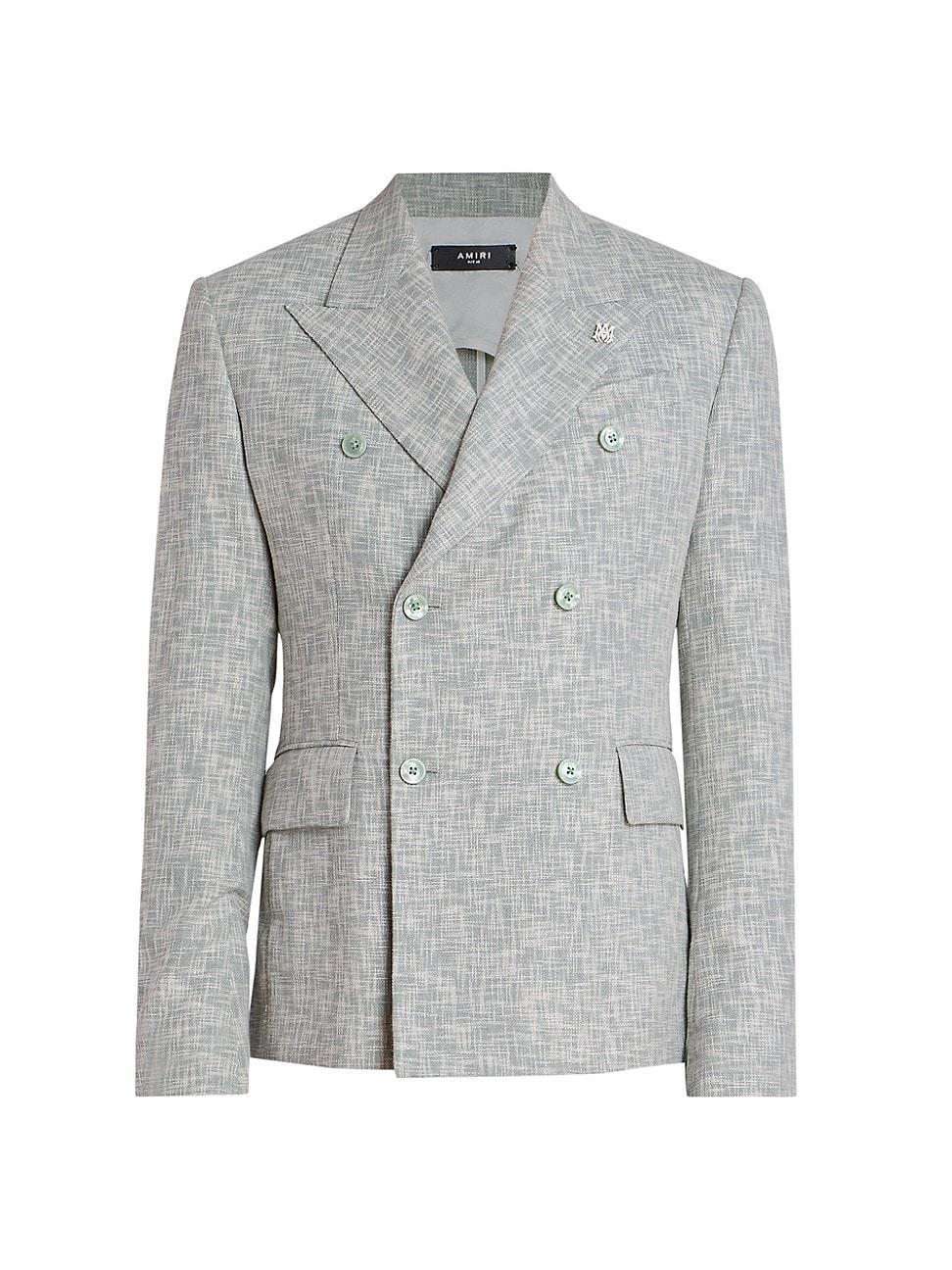 Mens Cross-Hatch Wool-Blend Double-Breasted Blazer Product Image