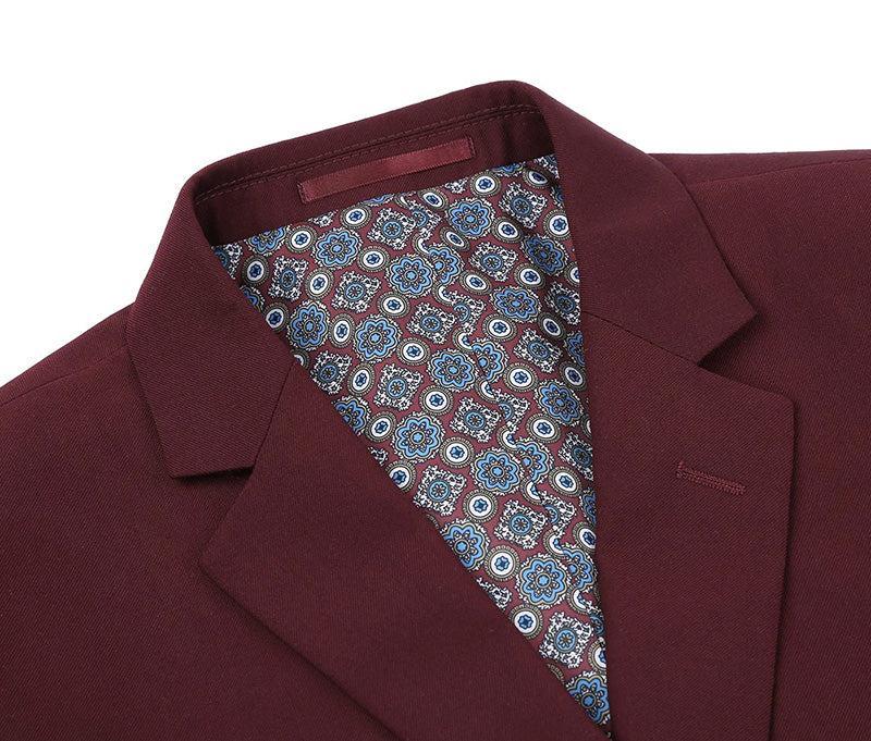 Vanderbilt Collection - Classic 2 Piece Suit 2 Buttons Regular Fit In Burgundy Product Image