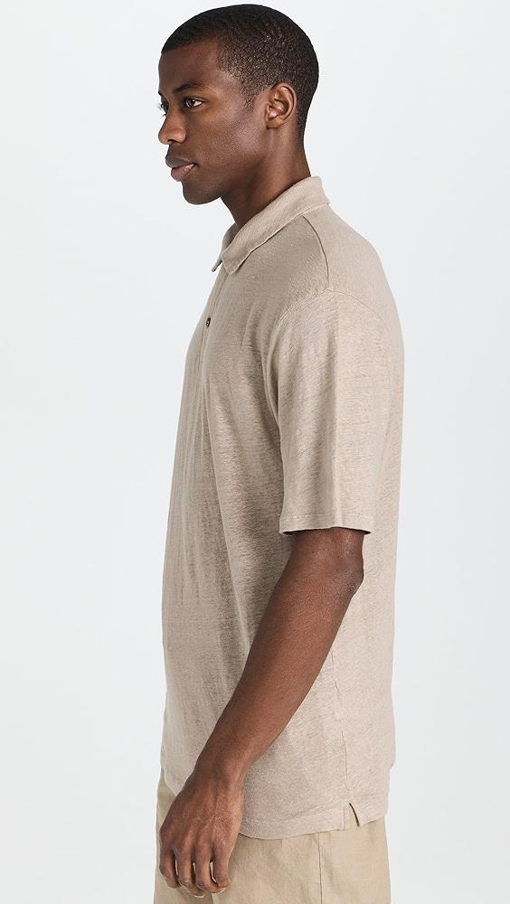 Frescobol Carioca Mello Linen Button-Up Polo | Shopbop Product Image