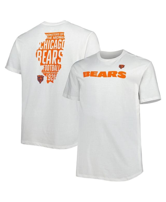 Mens Fanatics White Chicago Bears Big and Tall Hometown Collection Hot Shot T-shirt Product Image