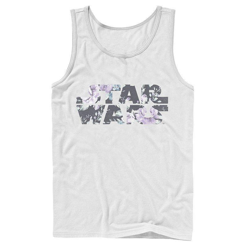 Mens Star Wars Floral Text Fill Logo Tank Top Product Image