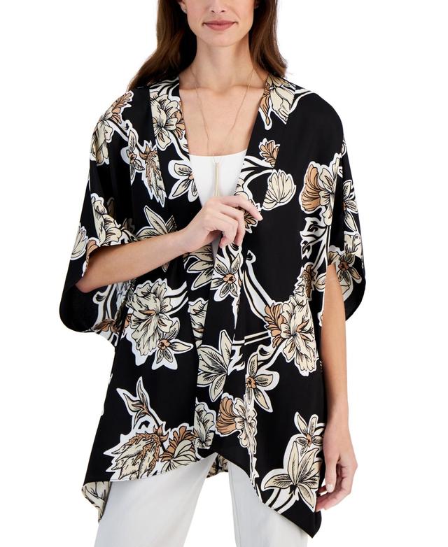 Jm Collection Womens Floral-Print Open-Front Kimono Jacket, Created for Macys Product Image