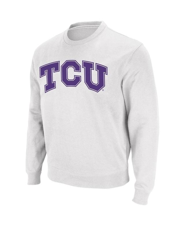 Mens Colosseum White Tcu Horned Frogs Arch & Logo Crew Neck Sweatshirt Product Image