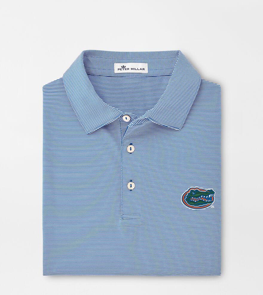 Peter Millar Mens Florida Jubilee Stripe Performance Polo | Color: Blue | Size: 3XL | UF Product Image