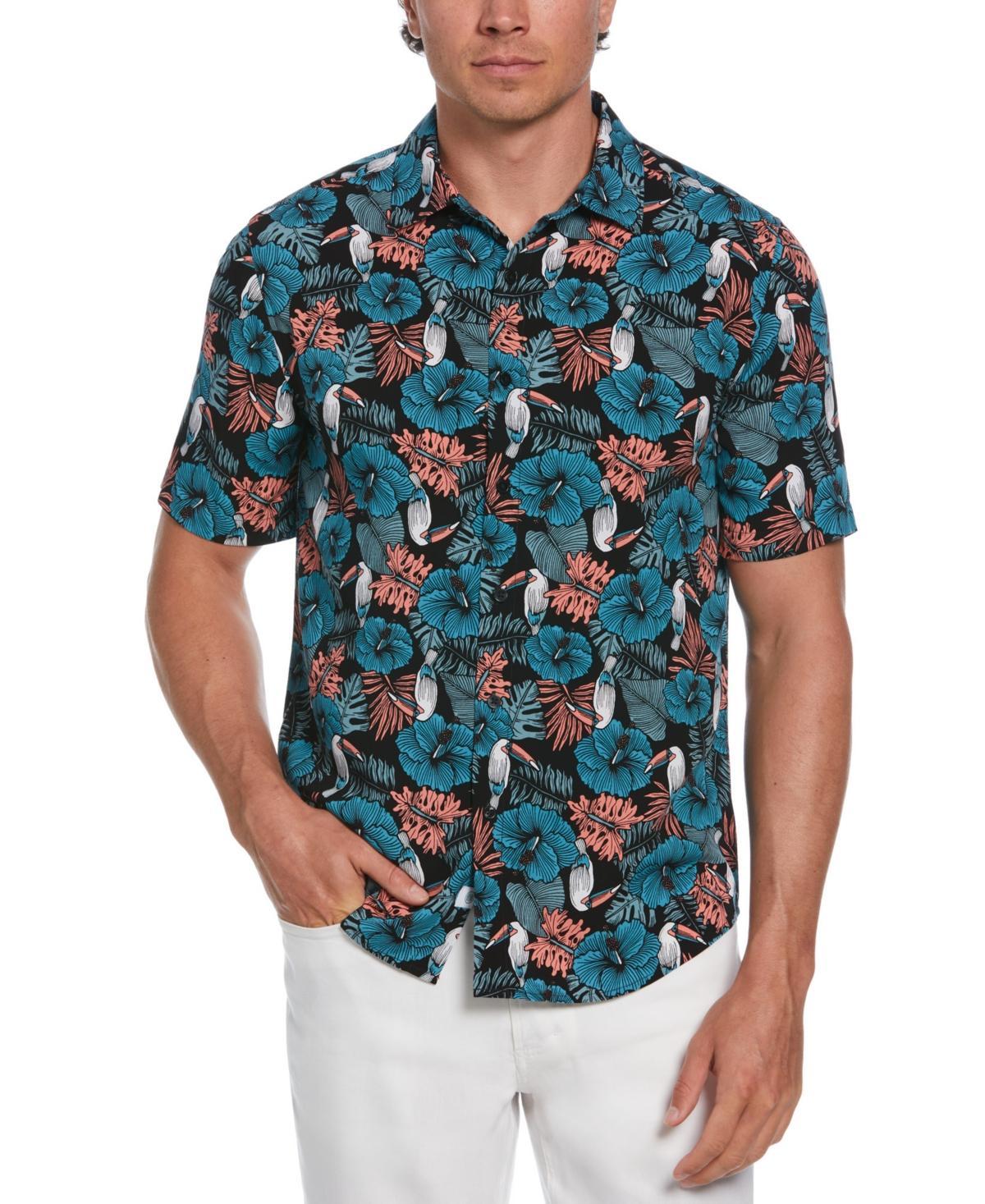 Cubavera Mens Toucan Hibiscus-Print Shirt Product Image