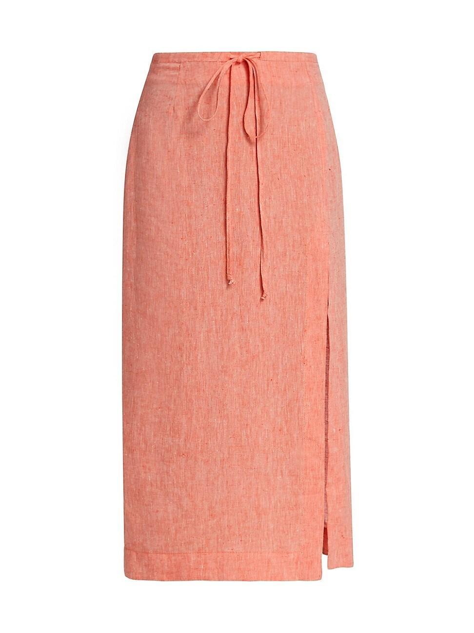 Womens Drawstring Slit Midi-Skirt Product Image