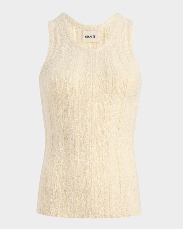 Lena Wide Rib Cashmere-Silk Tank Top Product Image