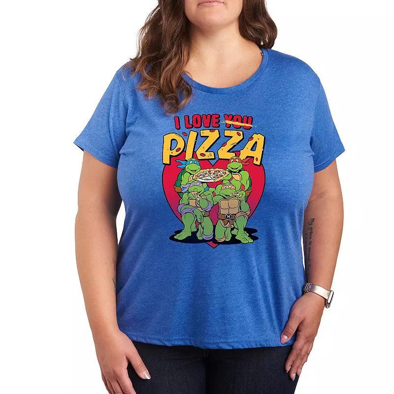 Plus Size Teenage Mutant Ninja Turtles I Love You Pizza Graphic Tee, Womens Product Image