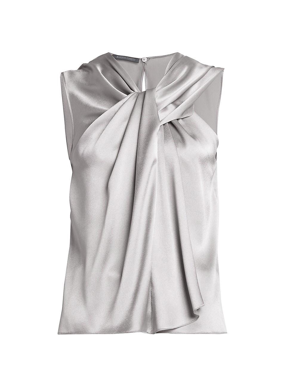 Womens Satin Draped Top Product Image