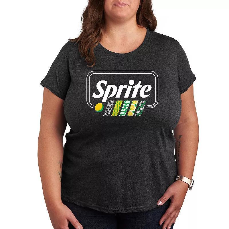 Plus Sprite Pattern Stripes Graphic Tee, Womens Heather Grey Product Image