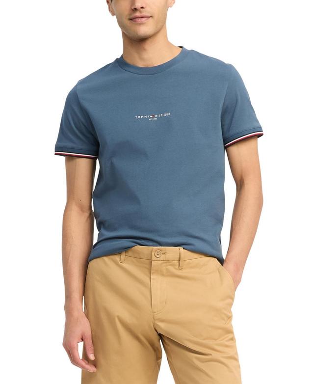 Tommy Hilfiger Mens Tommy Logo-Tipped Cotton T-Shirt Product Image