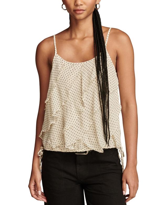 Lucky Brand Womens Printed Long Ruffle Camisole Product Image