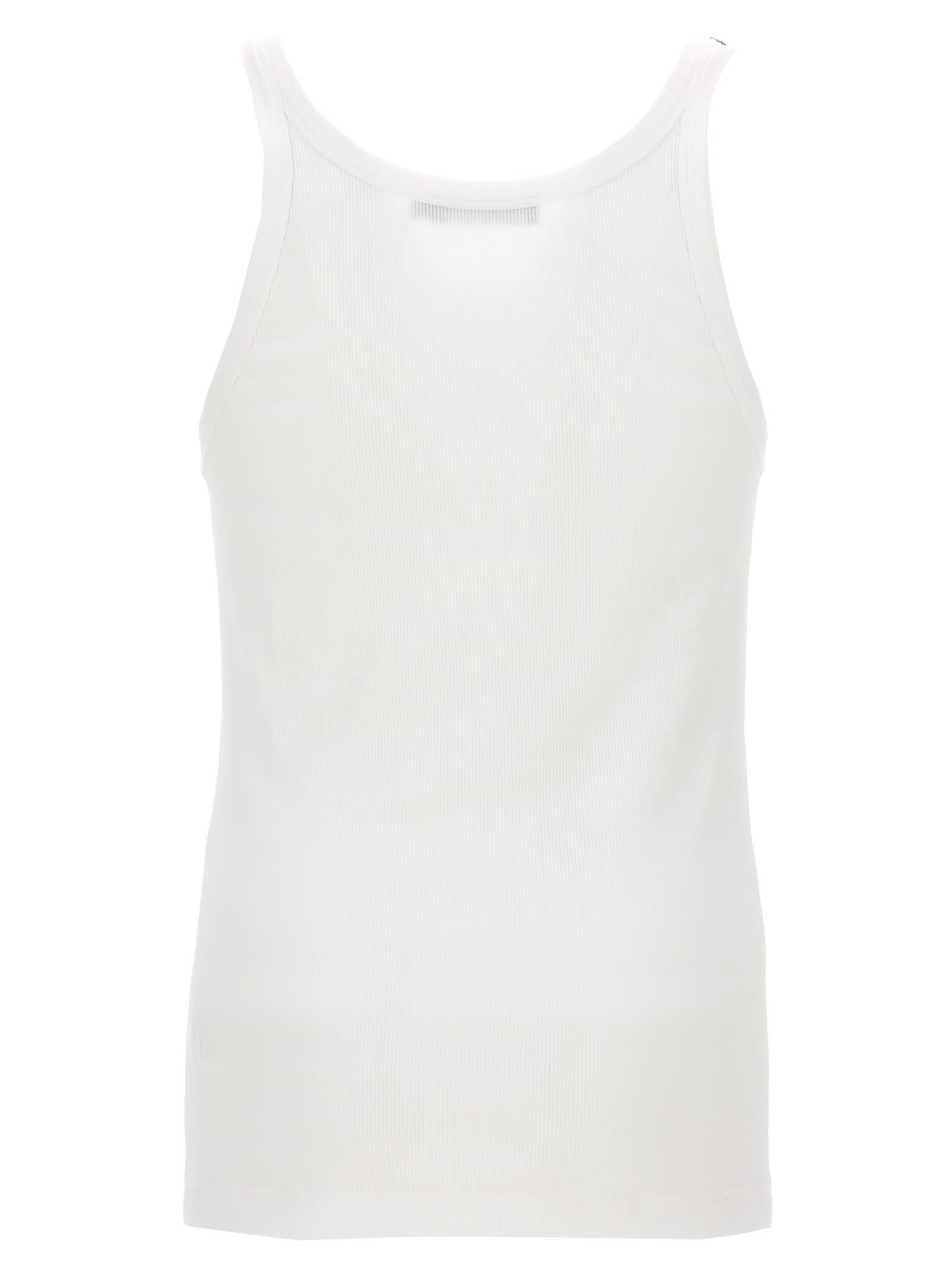 Ribbed Tank Top In White Product Image