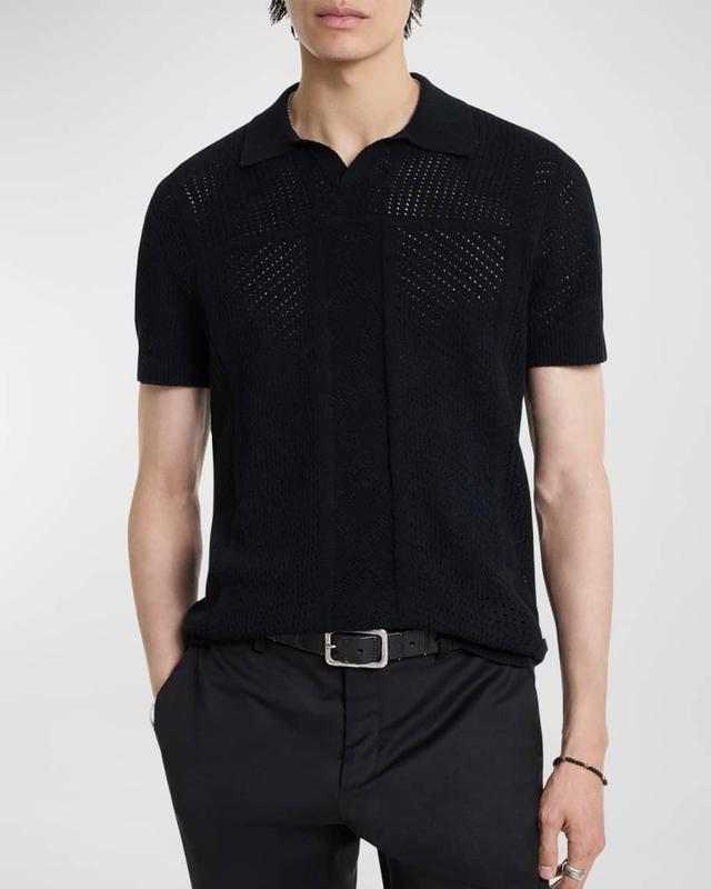 Men's Theo Pointelle Polo Sweater Product Image