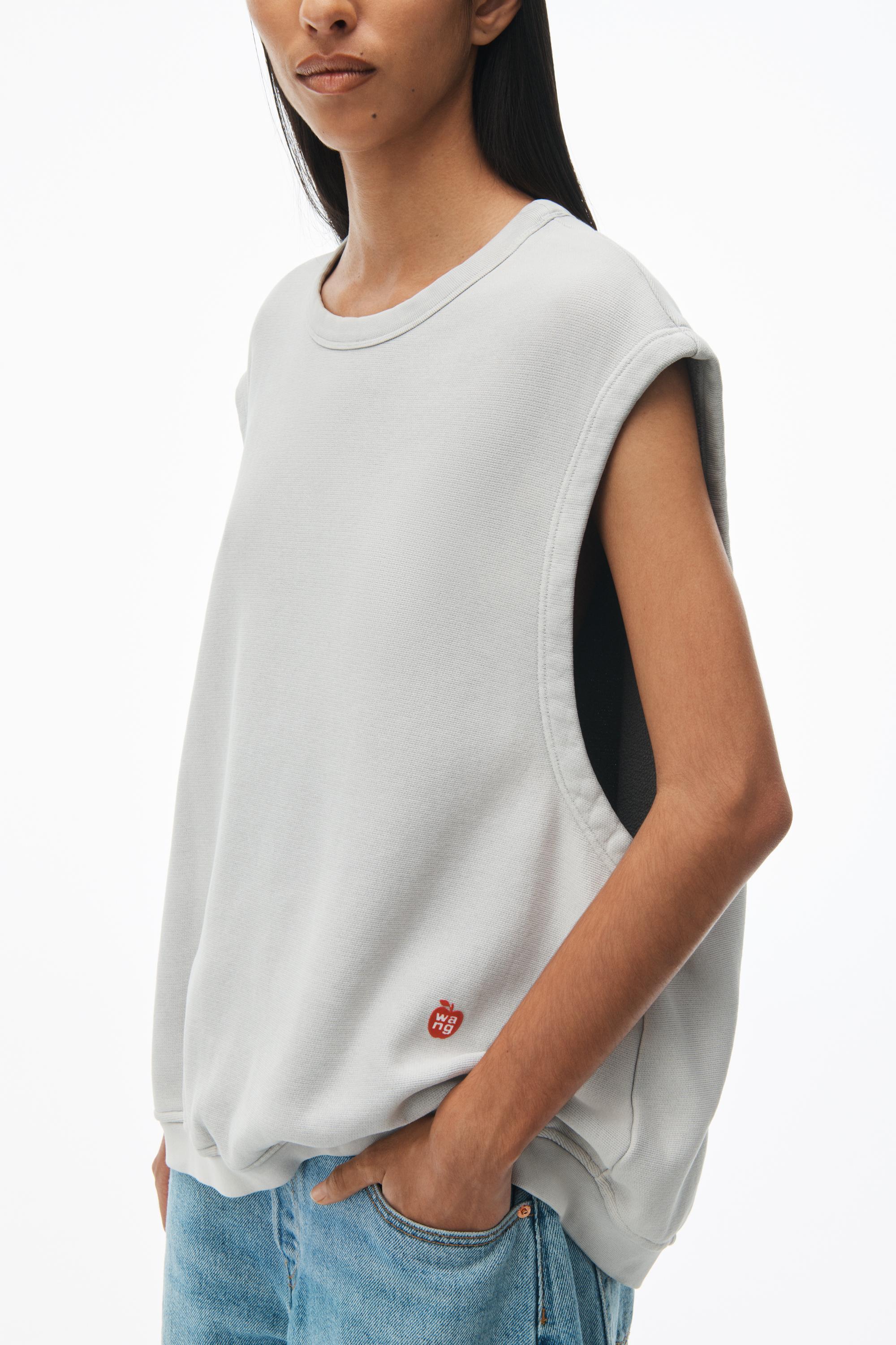 Sleeveless Crew Neck Vest In Terry Product Image