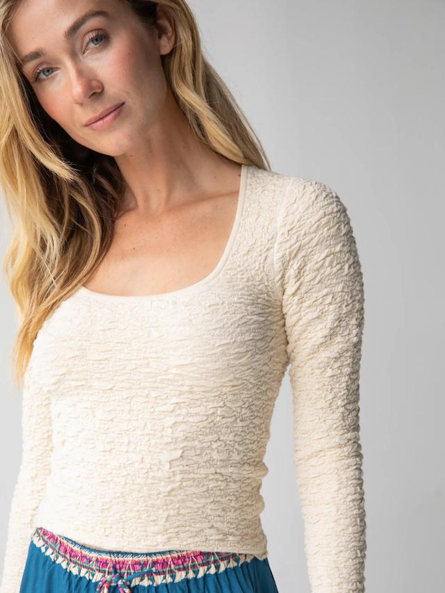 Danielle Square Neck Top - Cream Product Image