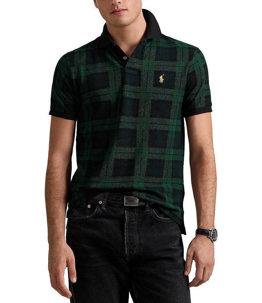 Polo Ralph Lauren Custom Slim Fit Plaid Mesh Short Sleeve Polo Shirt Product Image