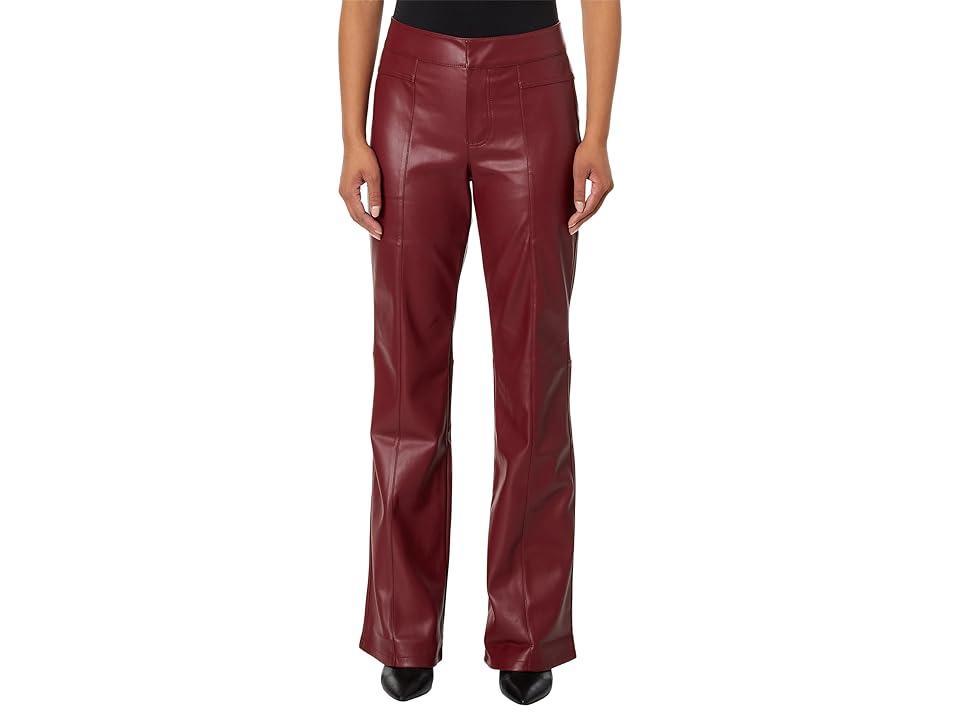 Uptown Faux Leather Flare Pants In Brown Product Image