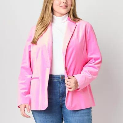 St. John's Bay Plus Velvet Womens Fitted Blazer Product Image