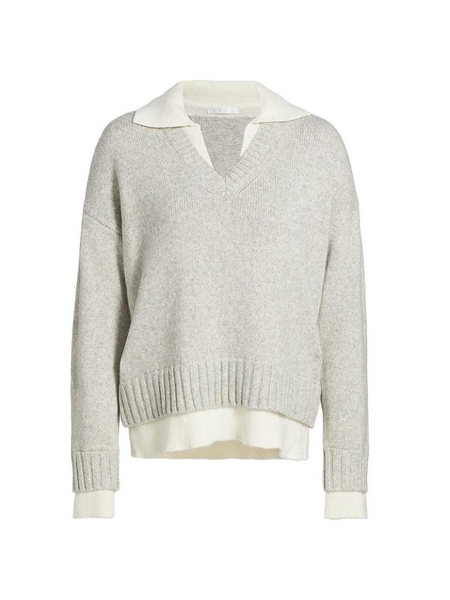 Womens Layered Cotton-Blend Sweater Product Image