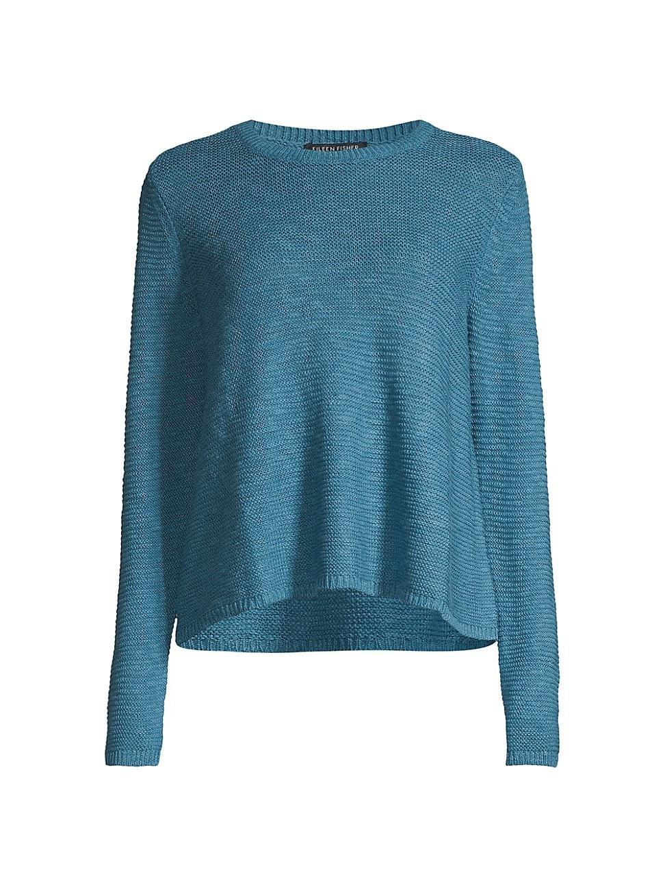 Womens Linen & Cotton Crewneck Sweater Product Image