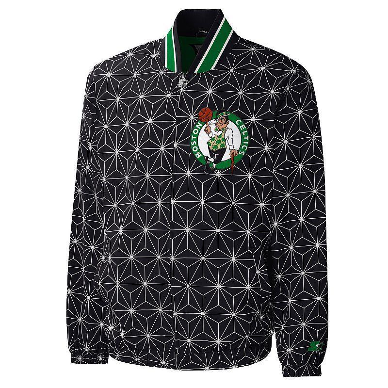 Mens Starter Boston Celtics In-Field Play Fashion Satin Full-Zip Varsity Jacket Product Image