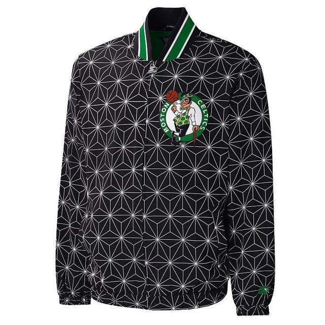 Mens Starter Boston Celtics In-Field Play Fashion Satin Full-Zip Varsity Jacket Product Image