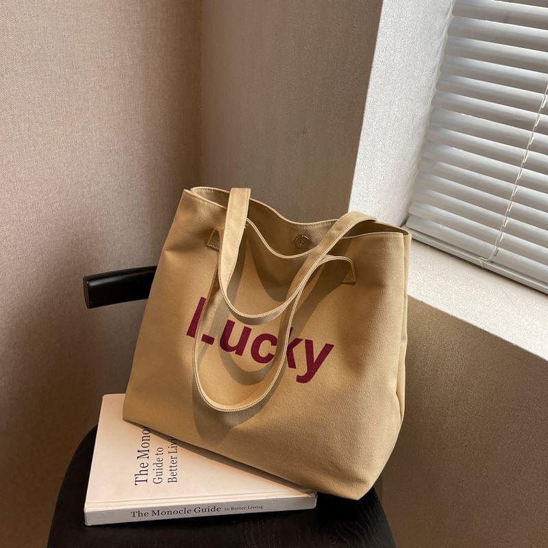 Lettering Canvas Tote Bag product image