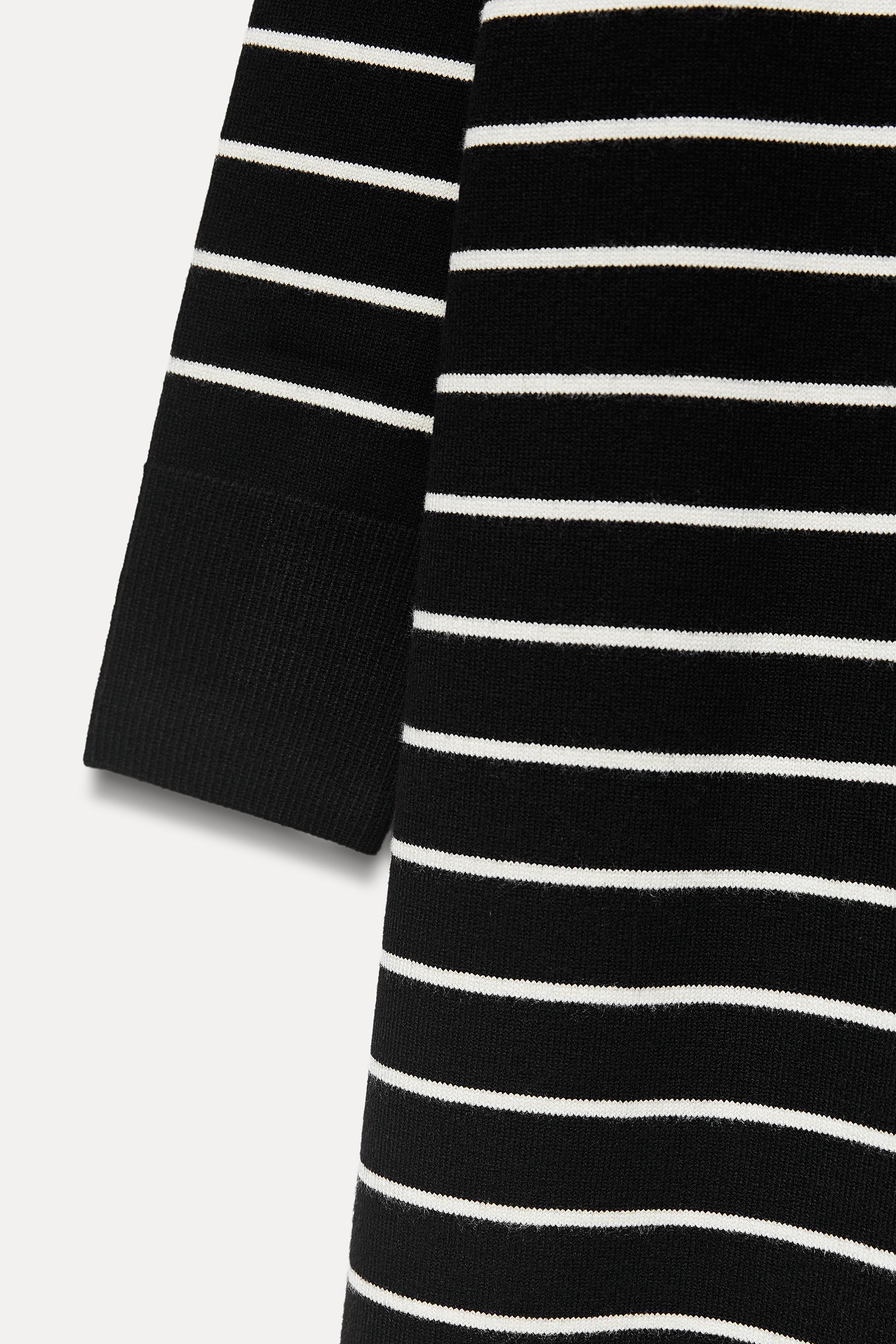 LONG STRIPED KNIT DRESS Product Image