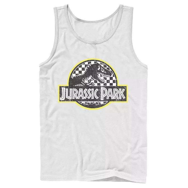 Mens Jurassic Park Checkered Classic Logo Tank Top Product Image