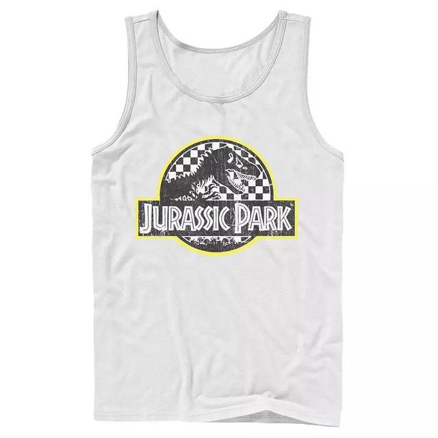 Mens Jurassic Park Checkered Classic Logo Tank Top Product Image