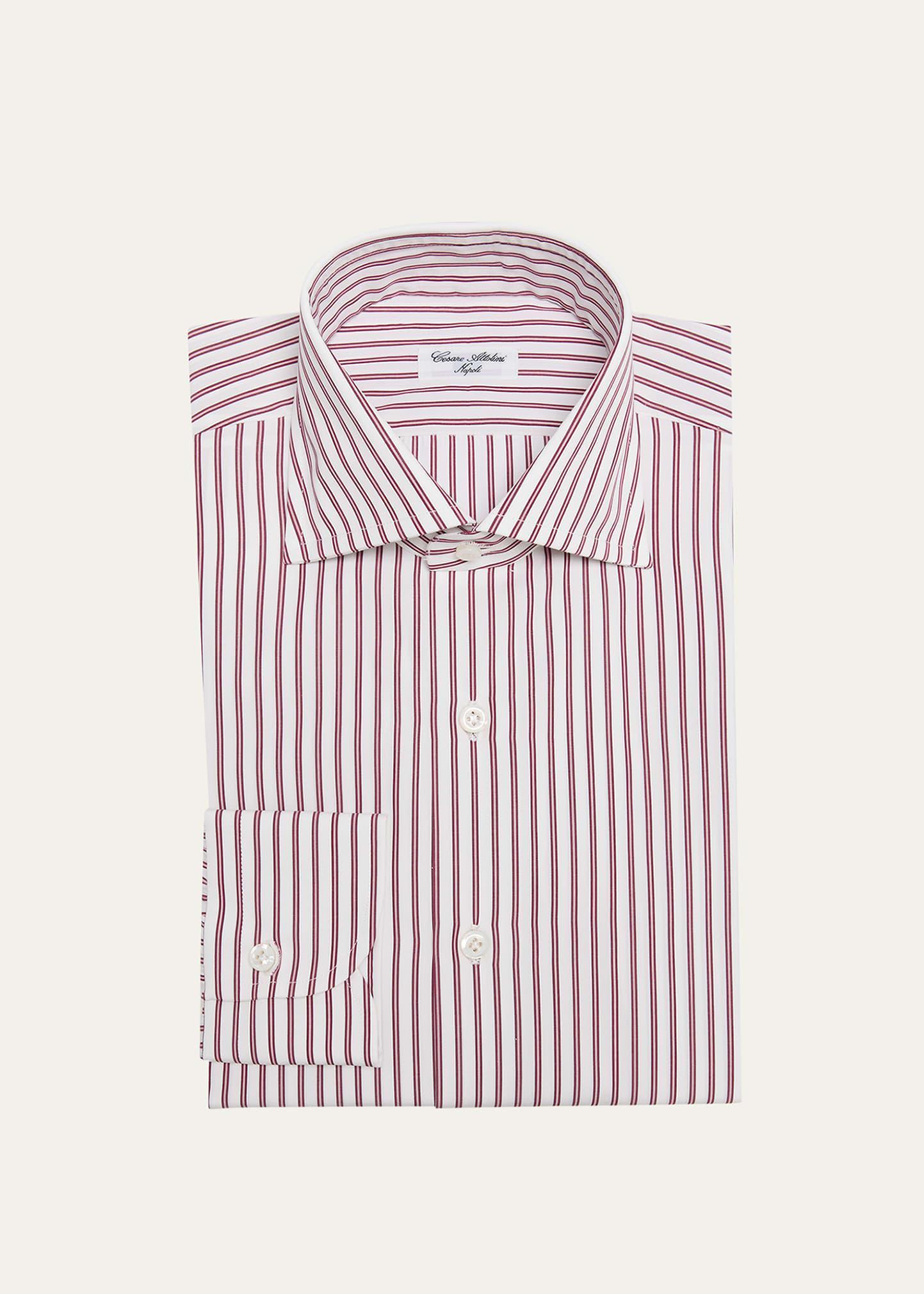 Mens Cotton Stripe Dress Shirt Product Image