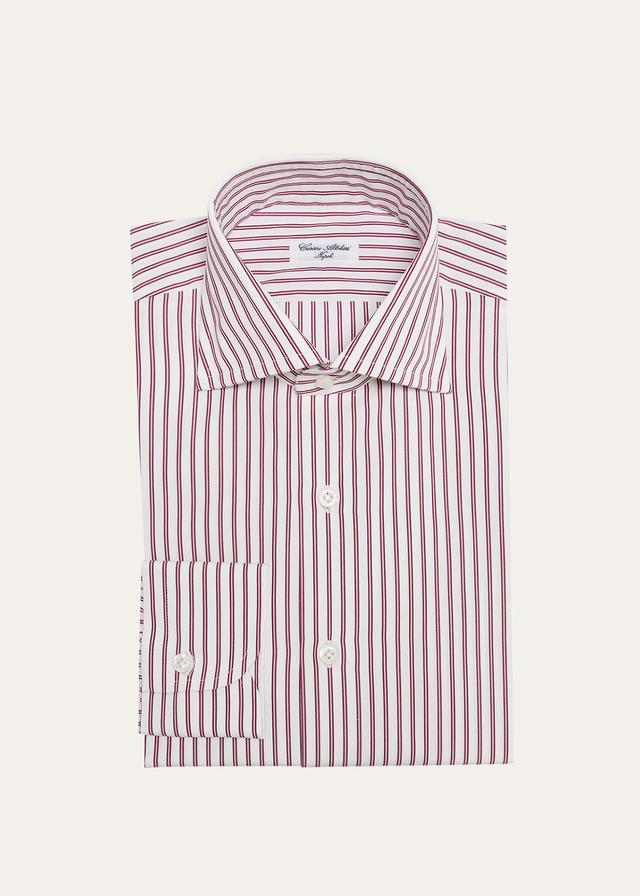 Mens Cotton Stripe Dress Shirt Product Image