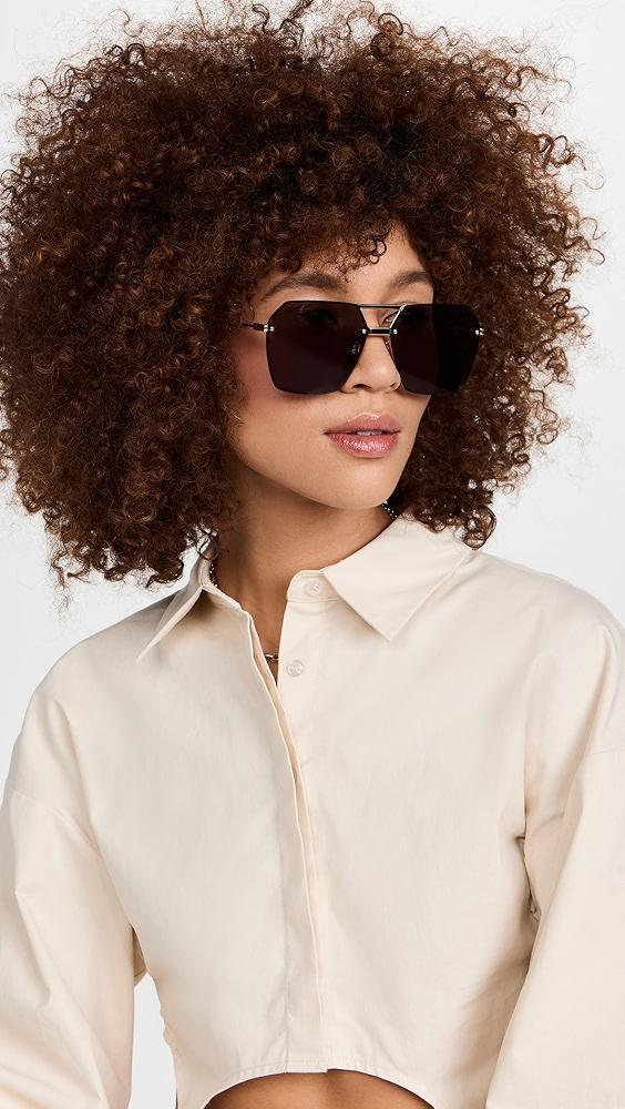 Bottega Veneta Oversized Geometric Aviators | Shopbop Product Image