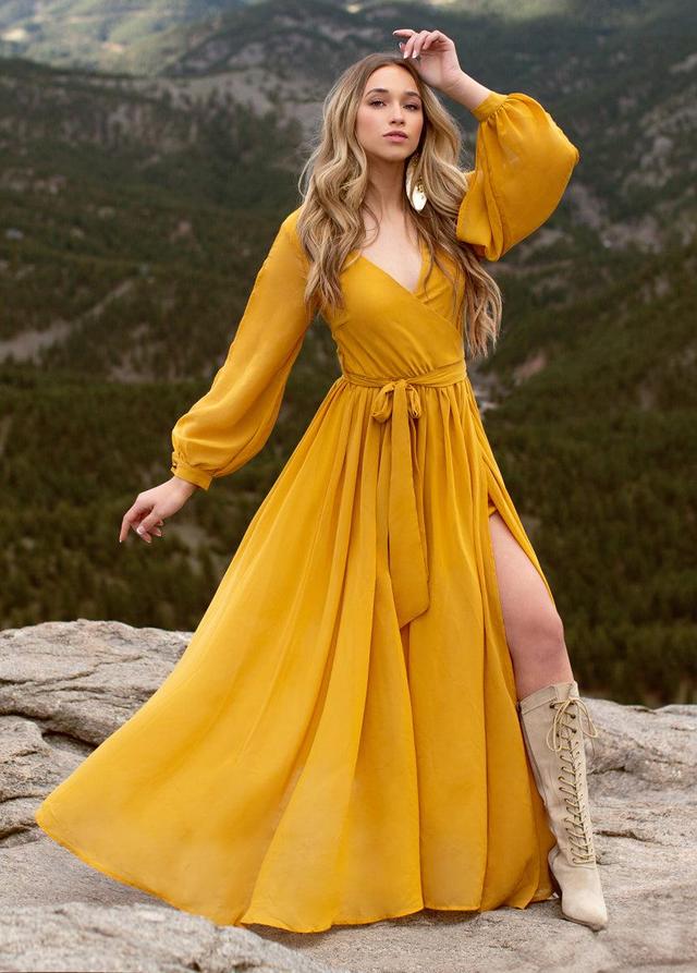 Aniya Dress in Mustard Female Product Image