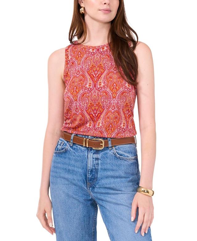 Vince Camuto Womens Paisley-Print Keyhole-Back Tank Top Product Image