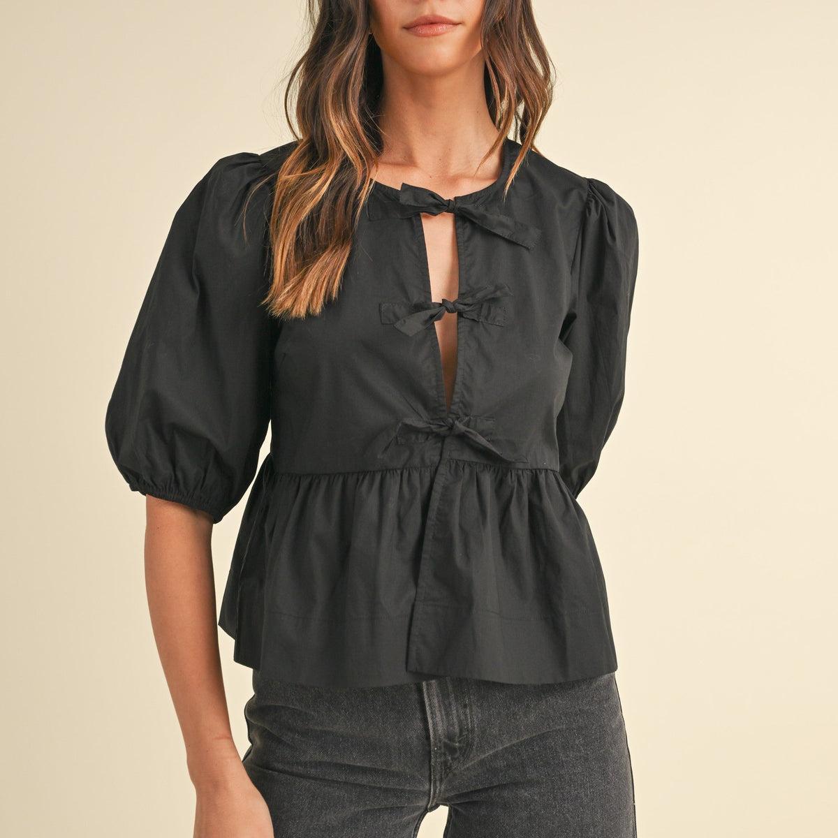 Poplin Front Tie Top product image