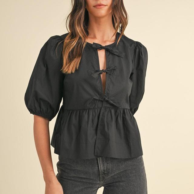 Poplin Front Tie Top Product Image