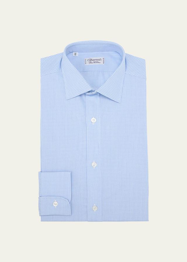 Mens Cotton Check Dress Shirt Product Image