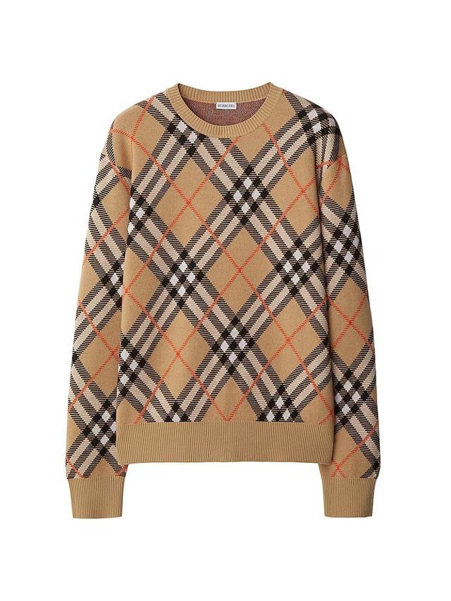 Womens Check Wool-Blend Sweater Product Image