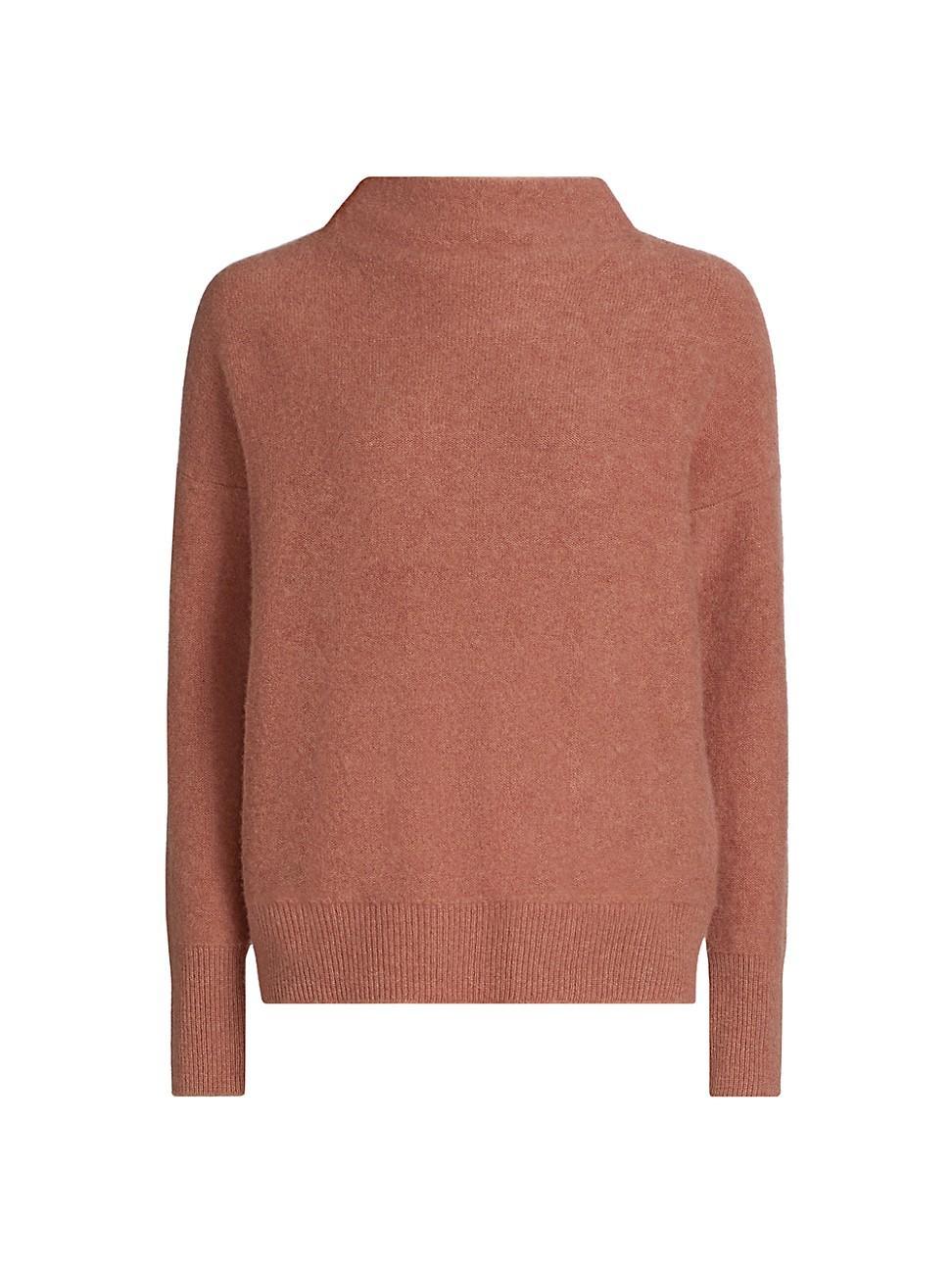 Vince Boiled Funnel Neck Pullover (Heather Tide Stone) Women's Clothing Product Image