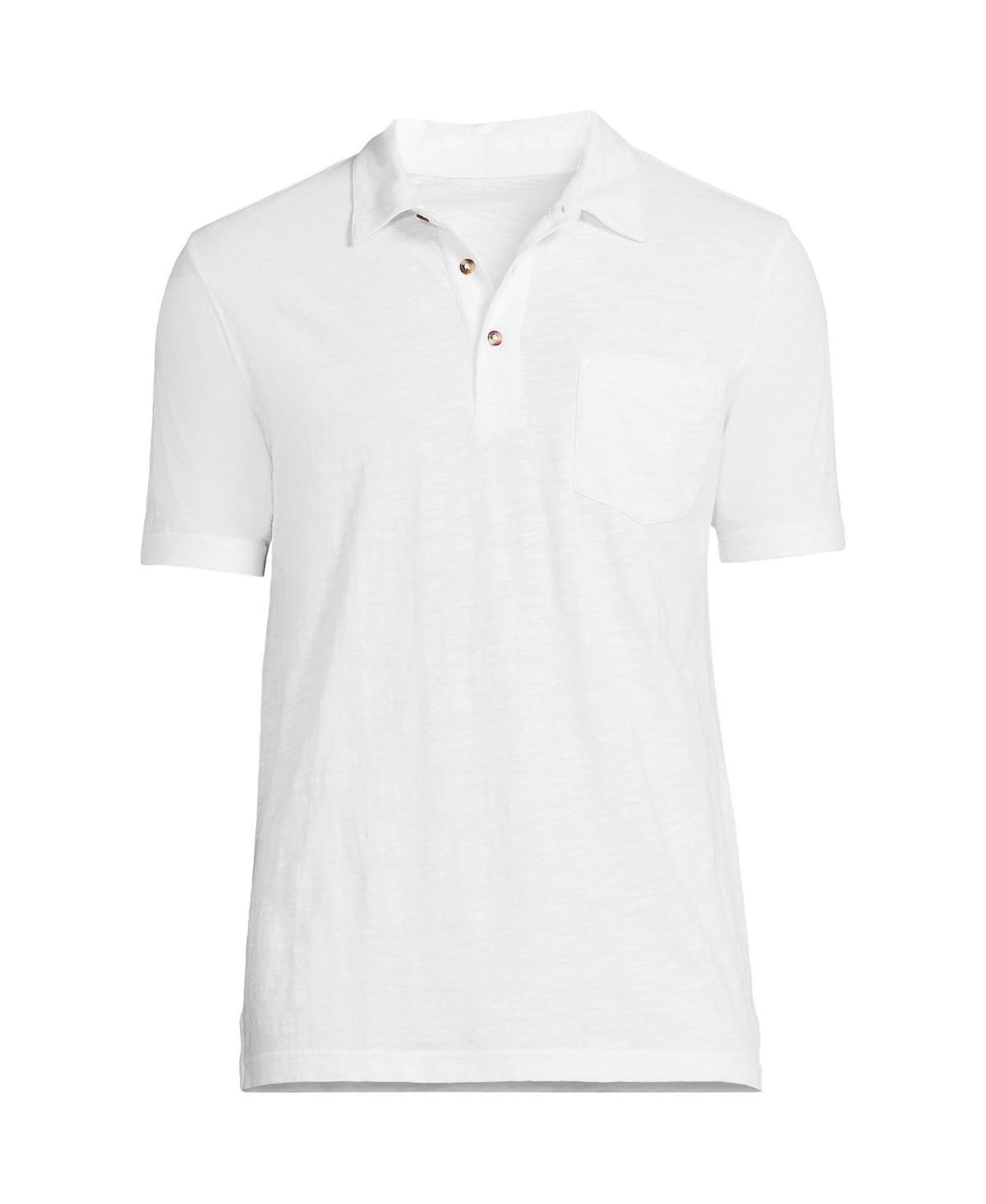 Mens Lands End Slub Pocket Polo Dark Blue Product Image