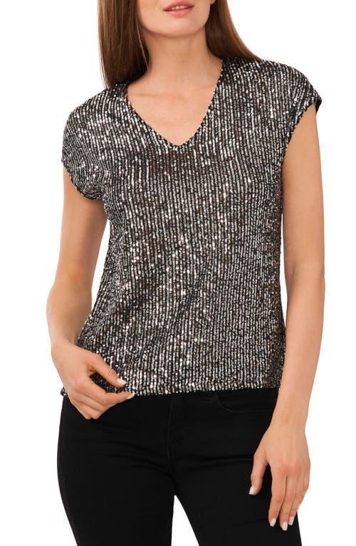 Vince Camuto Sequin Cap Sleeve Top Product Image