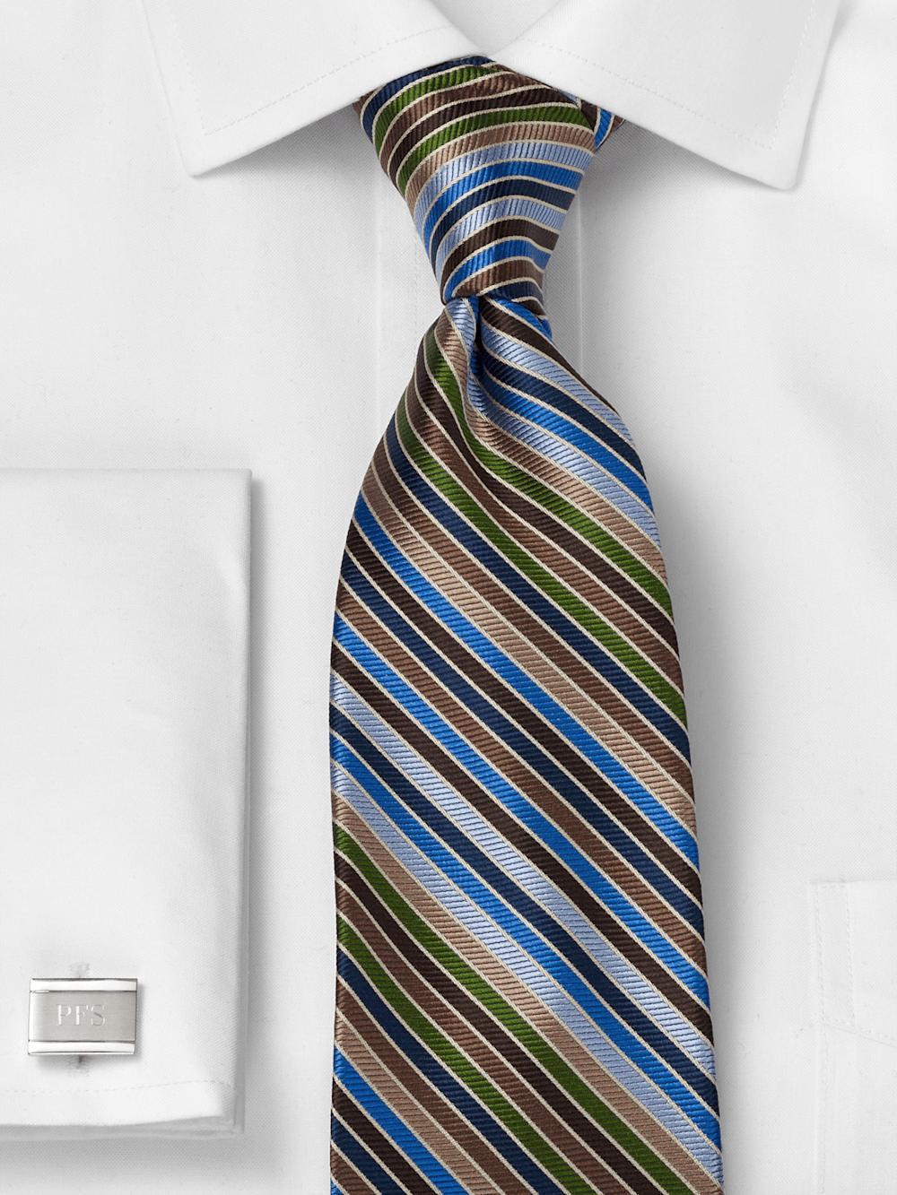 Stripe Woven Silk Tie - Multi Product Image