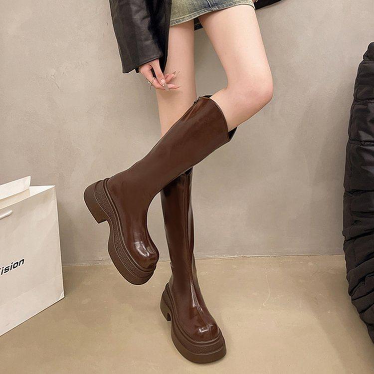 Platform Zip Knee High Boots product image