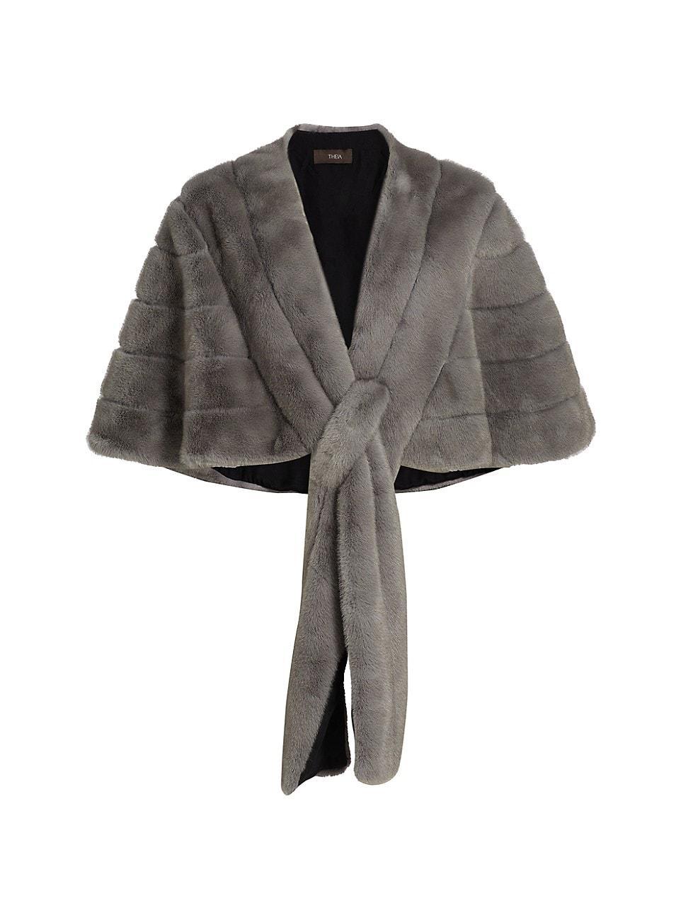 Womens Faux Fur Draped Stole Product Image