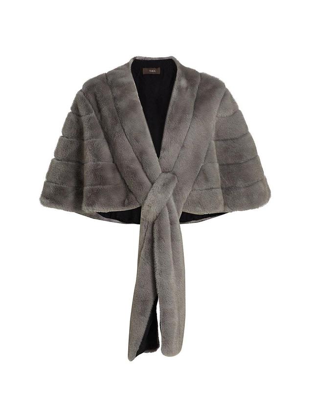 Womens Faux Fur Draped Stole Product Image